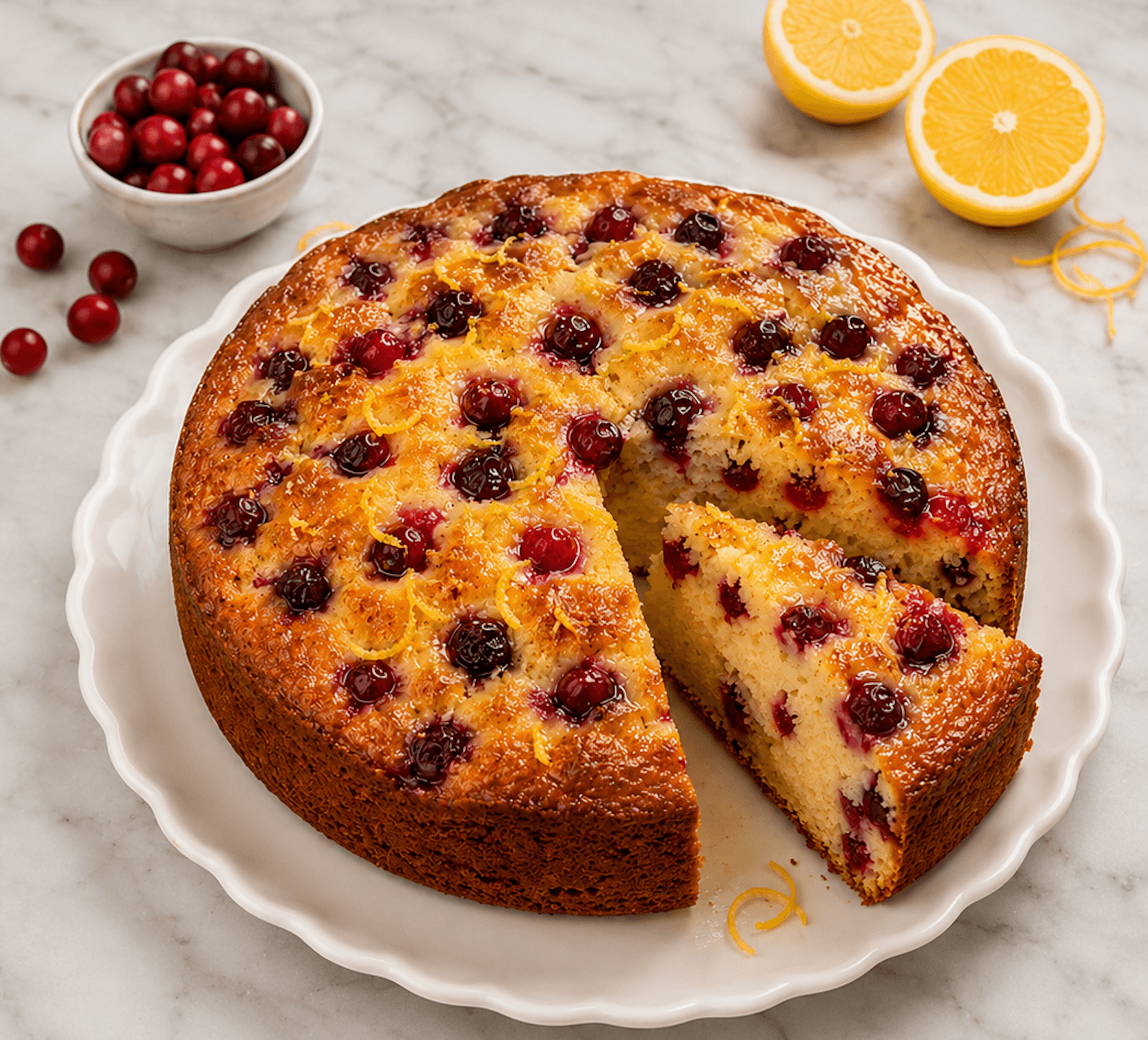 product photo · cranberry lemon cake